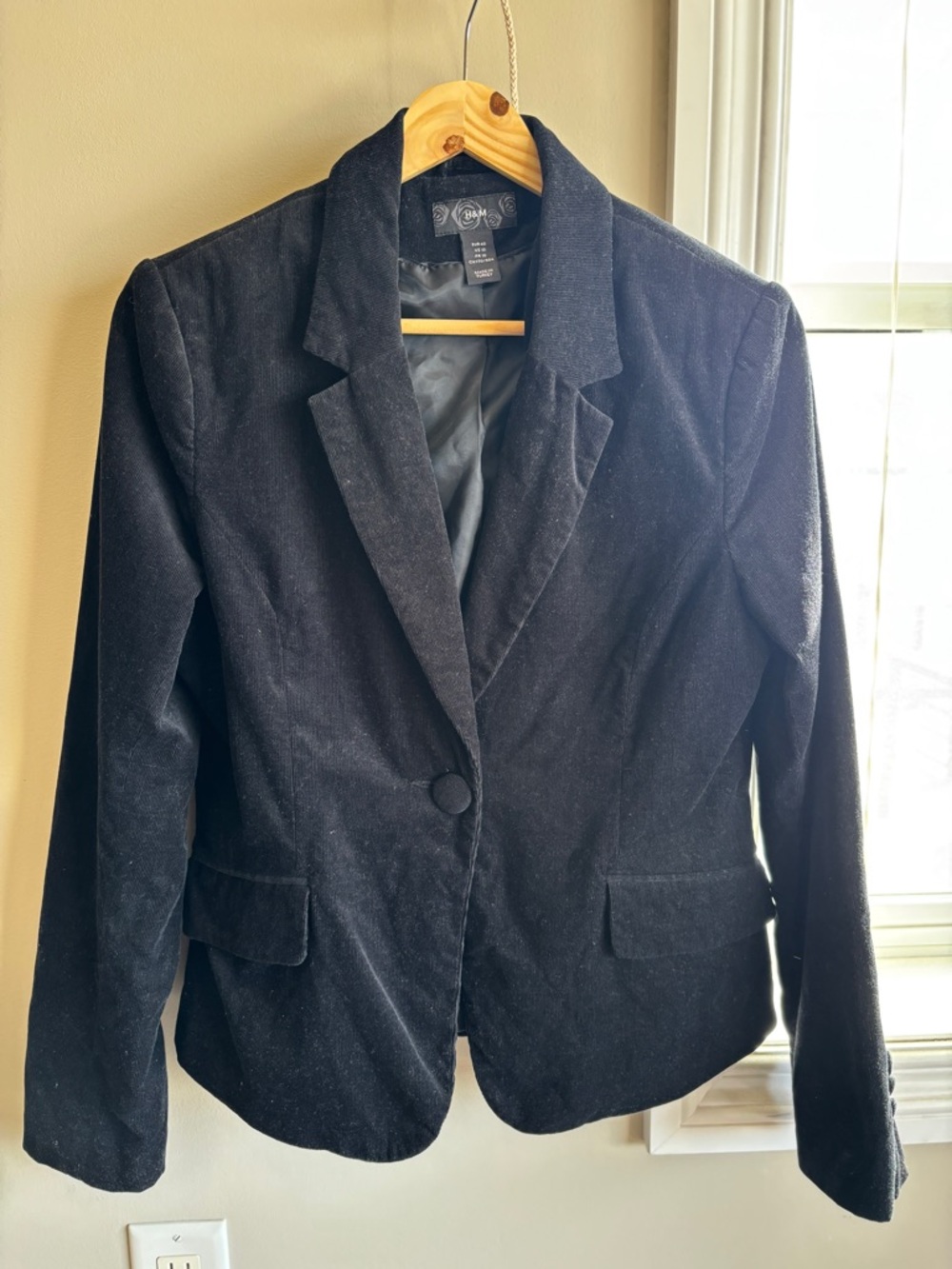 Black Corduroy Women's Blazer Jacket